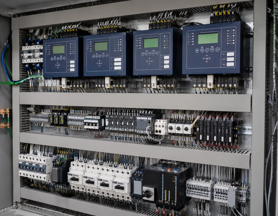Digital protective relays and relay communications hardware in a modern rack